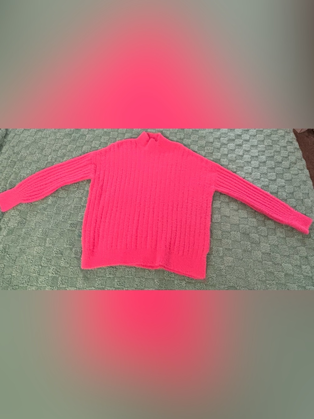Jessica Simpson Vibrant Pink Ribbed Mock Neck Sweater